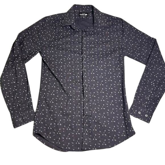 Express 1MX Extra Slim Button Up Mens Small Stretch Cotton Date Night Elevated - Picture 1 of 6